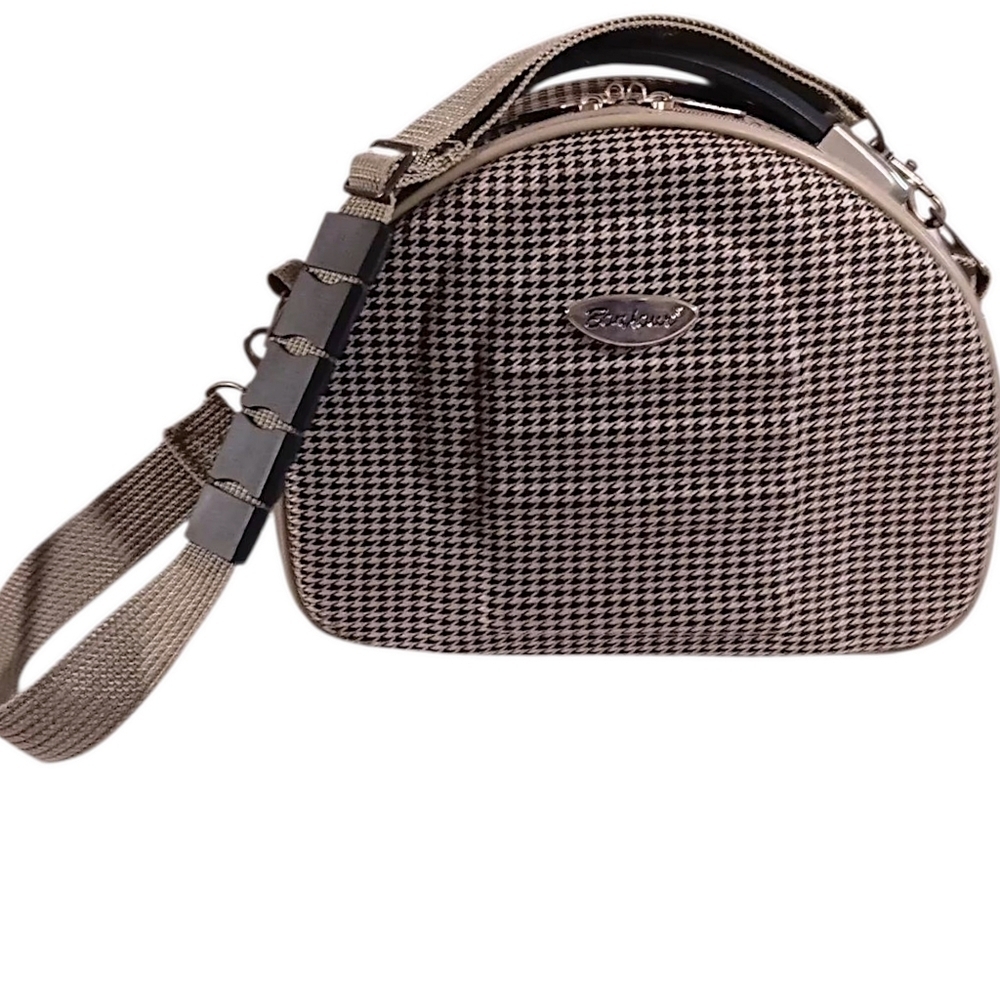 Vintage Hard Side Travel Case W Shoulder Strap